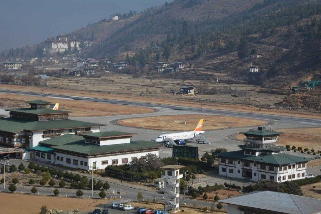 Bird's Eye View of Paro Airport