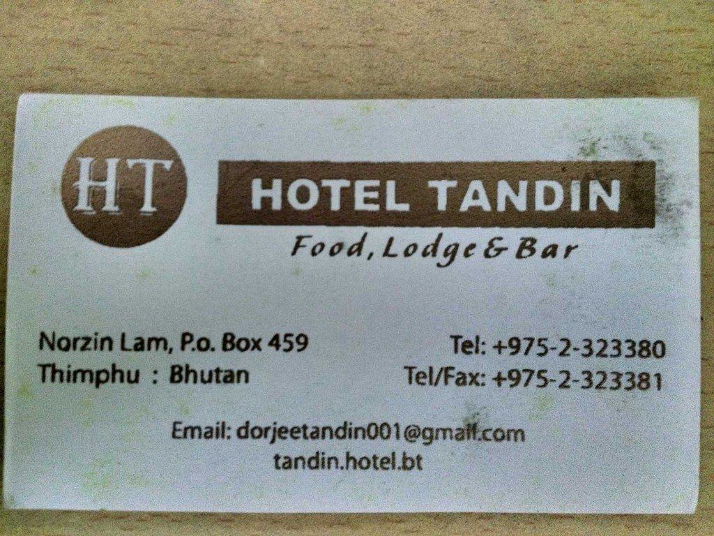 Hotel Tandin, Thimphu
