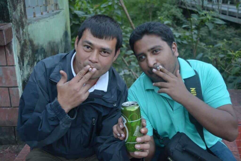 Me and Gopi having beer