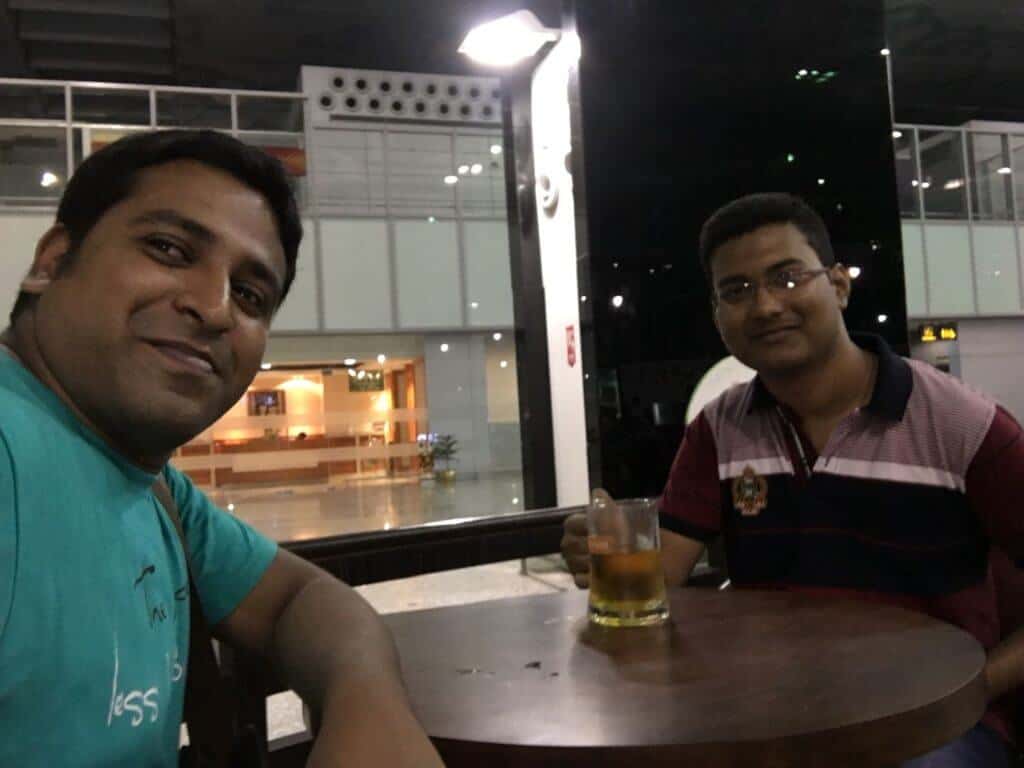 having beer at kolkata airport