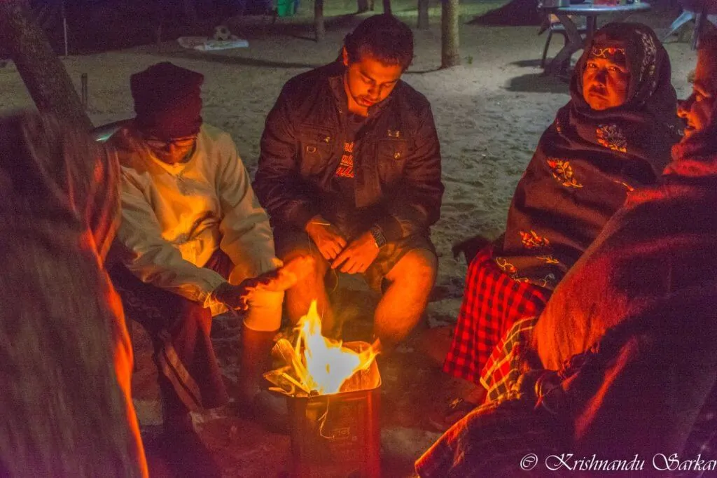 Bonfire at Mousuni Island