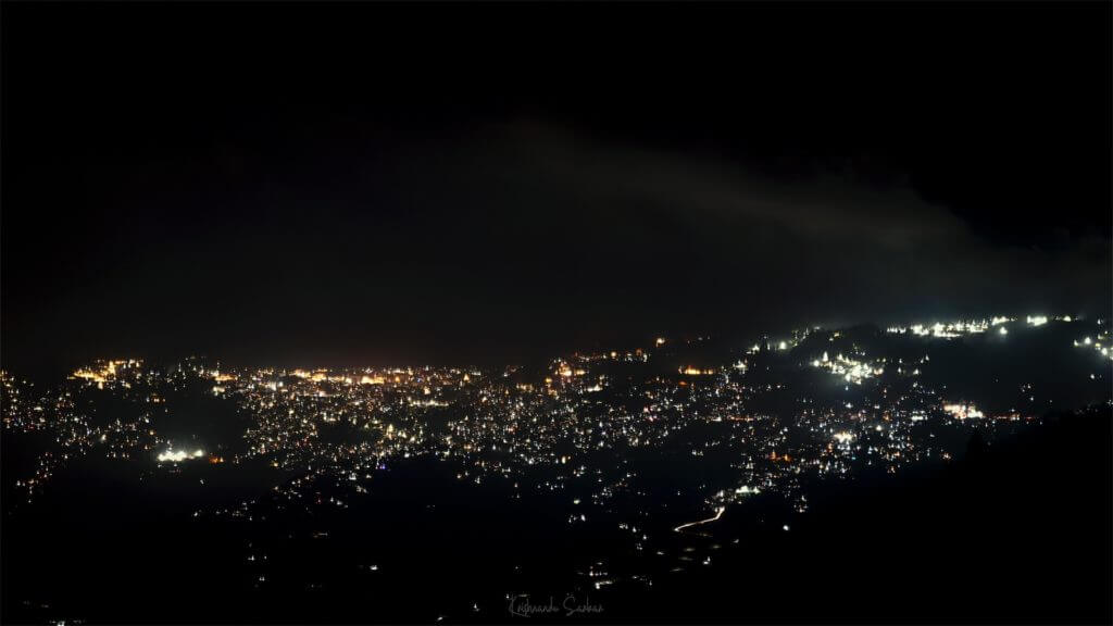 Night View of Darjeeling from Lepchajagat