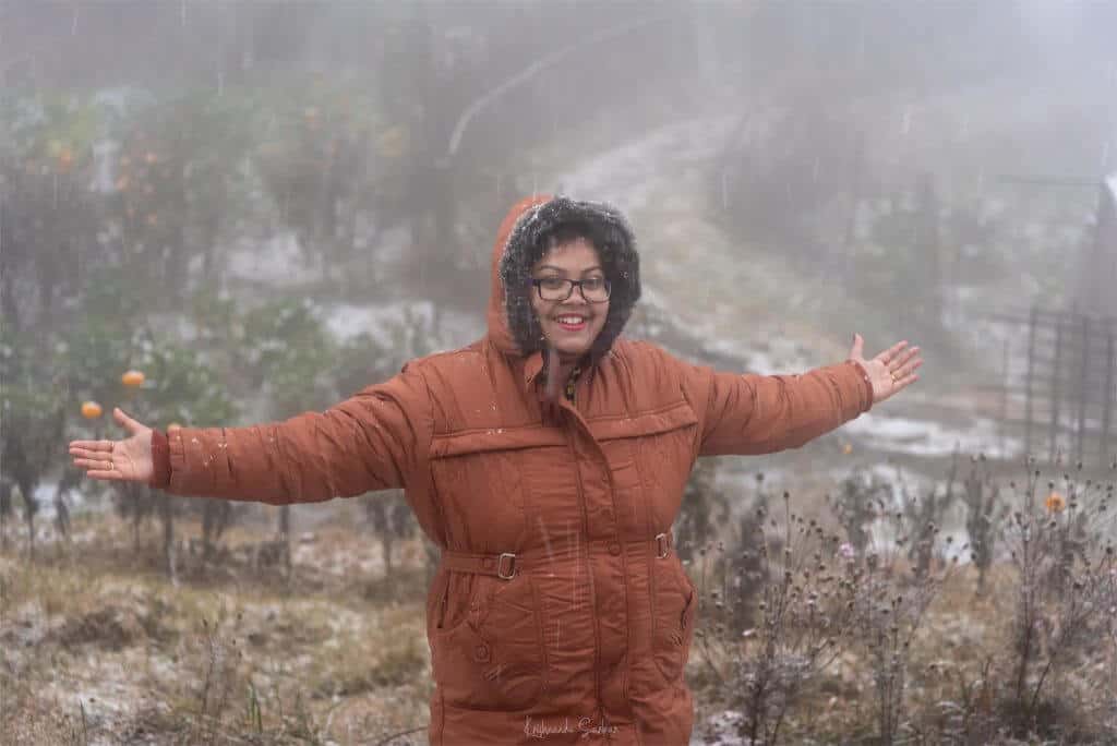 Suparna Enjoying Hailstone at Chatakpur
