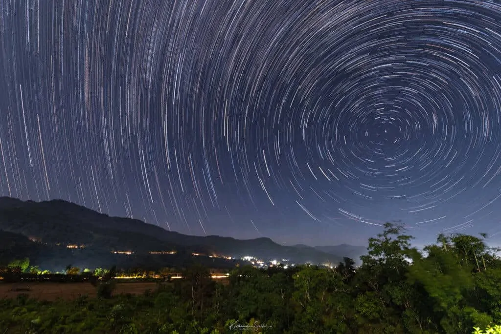 Star Trail From Reyi Homestay Along